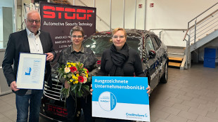 STOOF INTERNATIONAL RECEIVES CREDITREFORM AWARD FOR "EXCELLENT CORPORATE CREDITWORTHINESS"