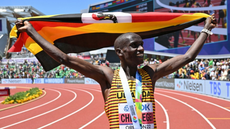 Athl&eacute;tisme: Cheptegei patron du 10.000 m dans l'antre de Steve Prefontaine