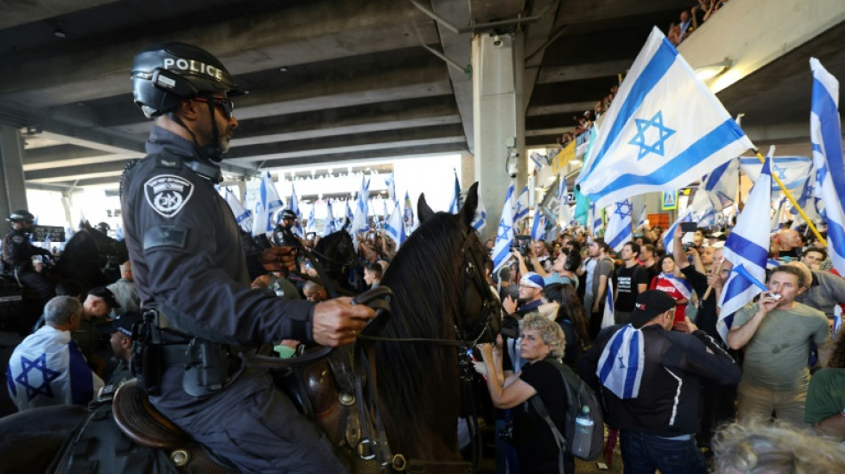 Cientos de israel&iacute;es se manifiestan en contra de la reforma judicial en el aeropuerto de Tel Aviv