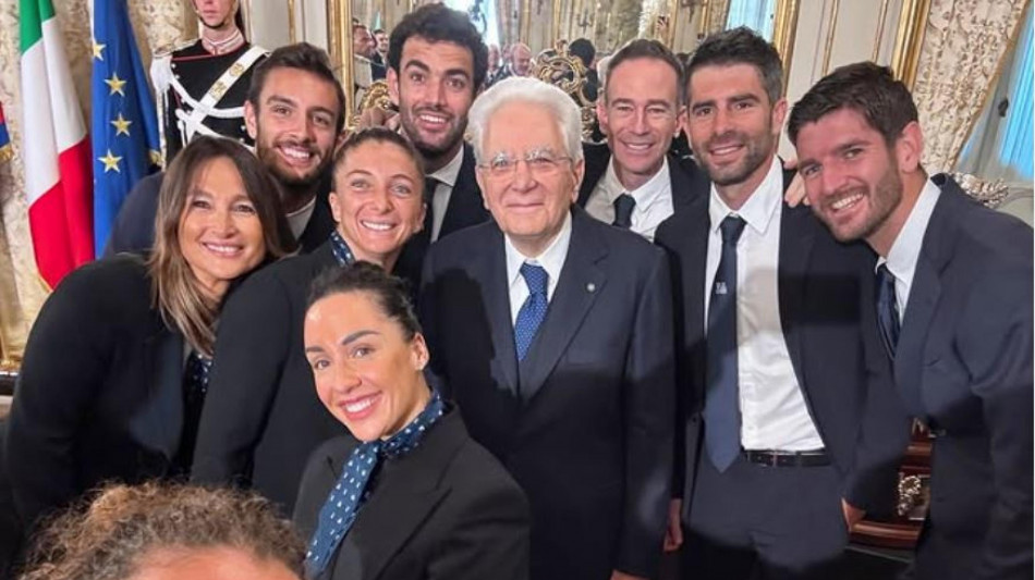 Mattarella ai tennisti, grandissimo spirito di squadra