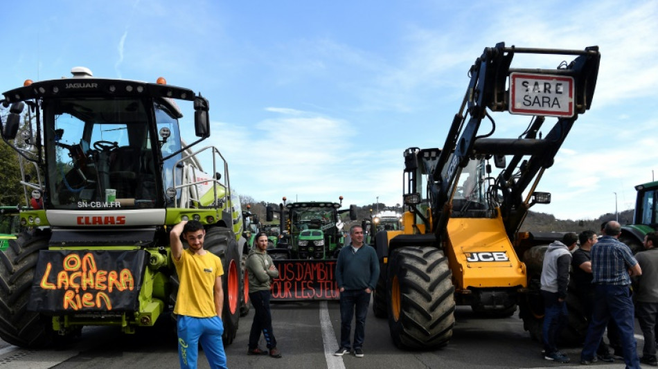 Agriculteurs fran&ccedil;ais et espagnols manifestent ensemble contre l'Europe